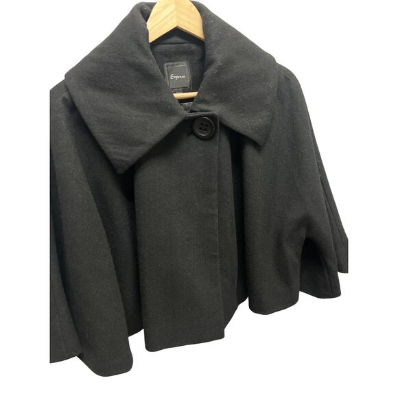 Express Y2K Cropped 3/4 Sleeve Wool Swing Jacket - Picture 1 of 7